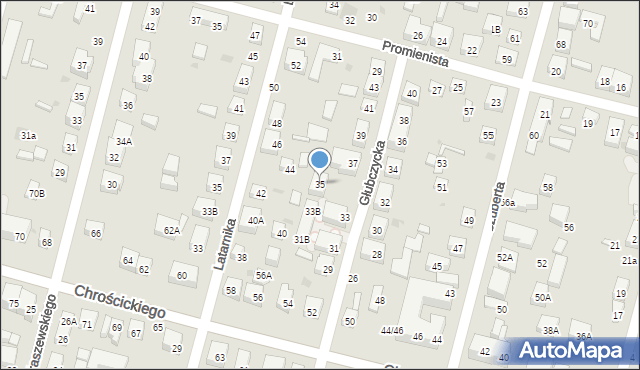 Warszawa, Głubczycka, 35, mapa Warszawy