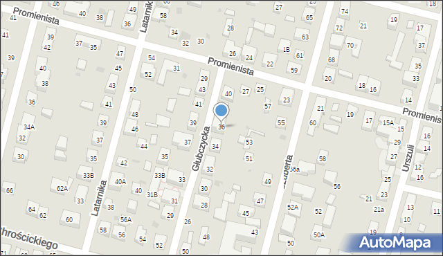 Warszawa, Głubczycka, 36, mapa Warszawy