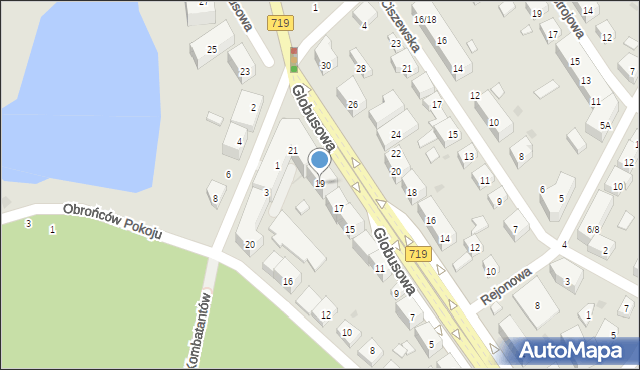 Warszawa, Globusowa, 19, mapa Warszawy