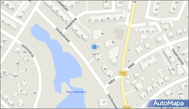 Warszawa, Globusowa, 44, mapa Warszawy