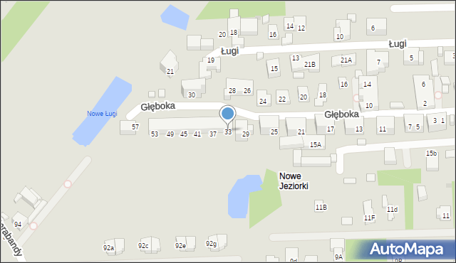 Warszawa, Głęboka, 33, mapa Warszawy