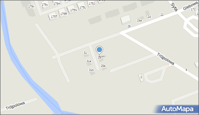 Warszawa, Glebowa, 29, mapa Warszawy