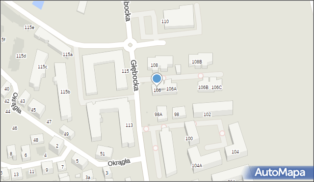 Warszawa, Głębocka, 106, mapa Warszawy