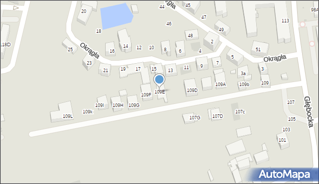 Warszawa, Głębocka, 109E, mapa Warszawy