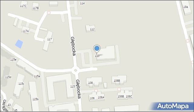 Warszawa, Głębocka, 110, mapa Warszawy