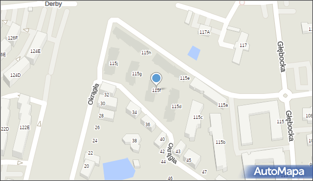 Warszawa, Głębocka, 115f, mapa Warszawy