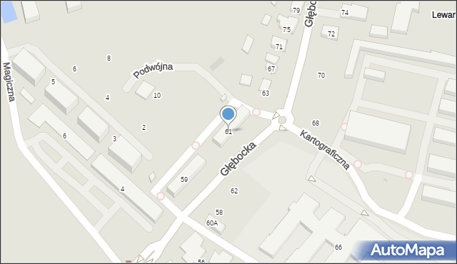Warszawa, Głębocka, 61, mapa Warszawy