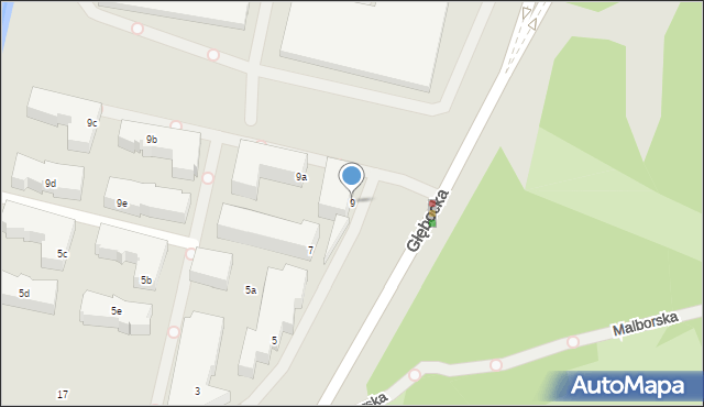 Warszawa, Głębocka, 9, mapa Warszawy