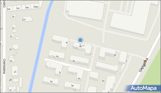 Warszawa, Głębocka, 9b, mapa Warszawy