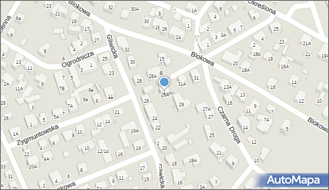 Warszawa, Gliwicka, 26A, mapa Warszawy