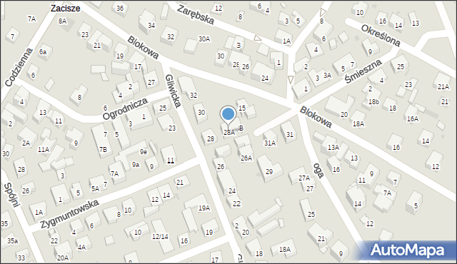 Warszawa, Gliwicka, 28A, mapa Warszawy