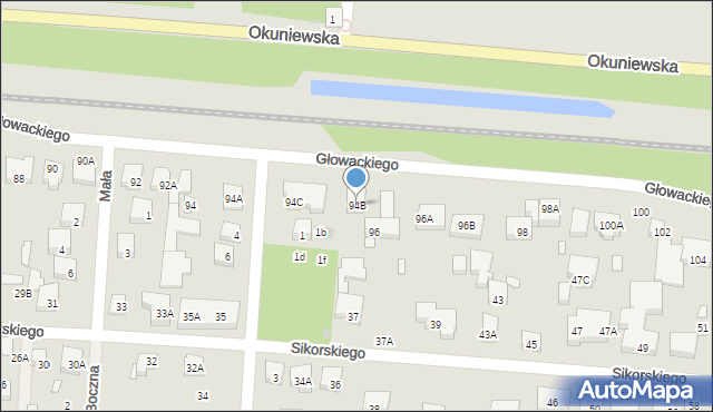 Warszawa, Głowackiego Bartosza, 94B, mapa Warszawy