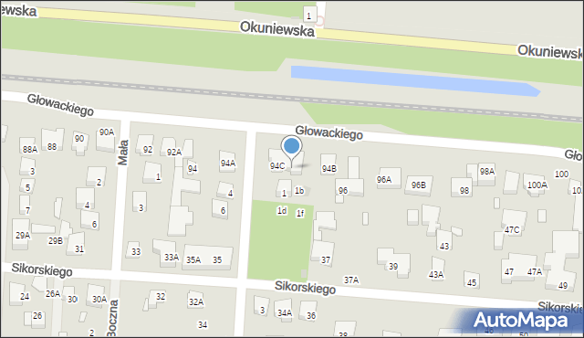 Warszawa, Głowackiego Bartosza, 94D, mapa Warszawy