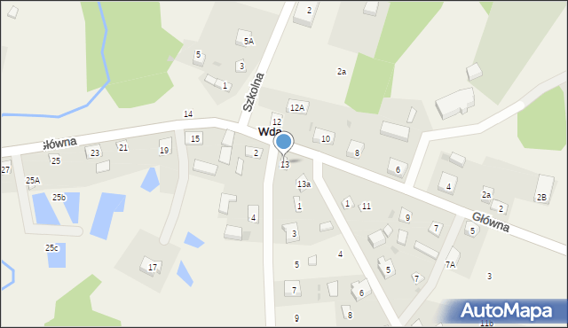 Wda, Główna, 13, mapa Wda