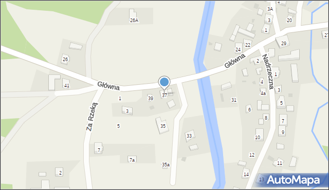 Wda, Główna, 37, mapa Wda