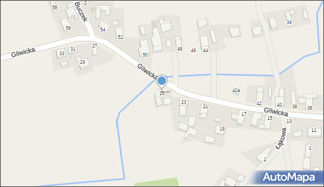 Widów, Gliwicka, 25, mapa Widów