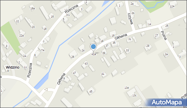 Widzino, Główna, 41a, mapa Widzino