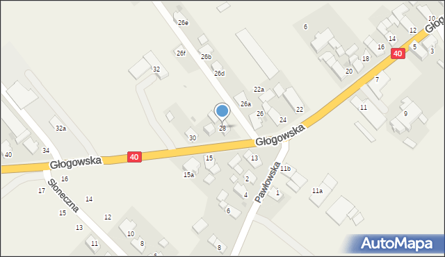 Większyce, Głogowska, 28, mapa Większyce