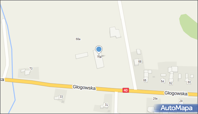 Większyce, Głogowska, 70a, mapa Większyce