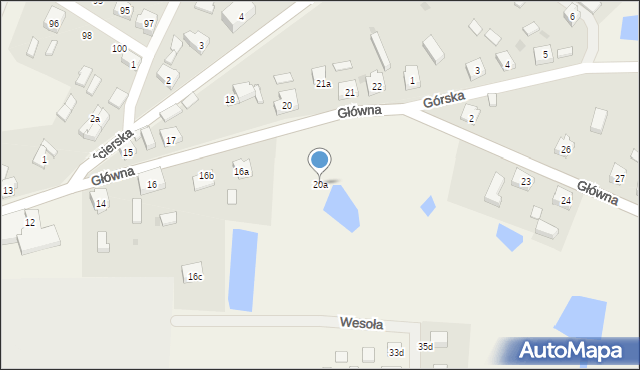 Wiele, Główna, 20a, mapa Wiele