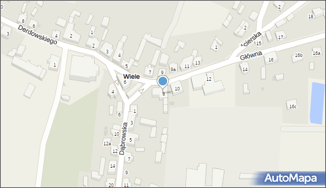 Wiele, Główna, 8, mapa Wiele