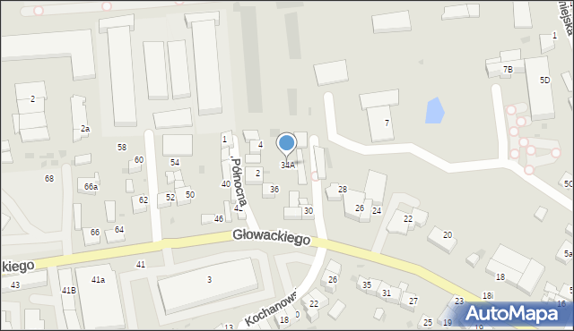 Wieluń, Głowackiego Bartosza, 34A, mapa Wieluń