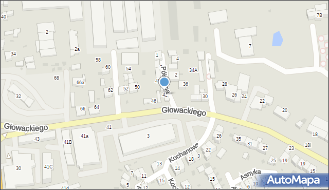 Wieluń, Głowackiego Bartosza, 42, mapa Wieluń