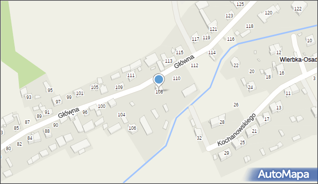 Wierbka, Główna, 108, mapa Wierbka