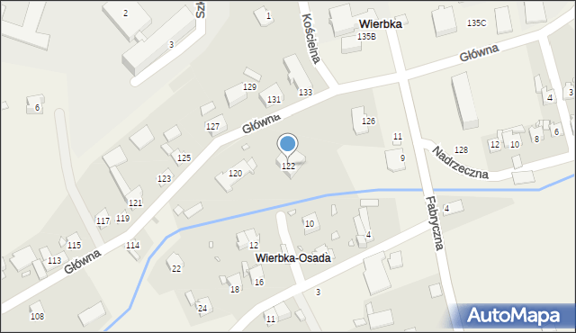 Wierbka, Główna, 122, mapa Wierbka