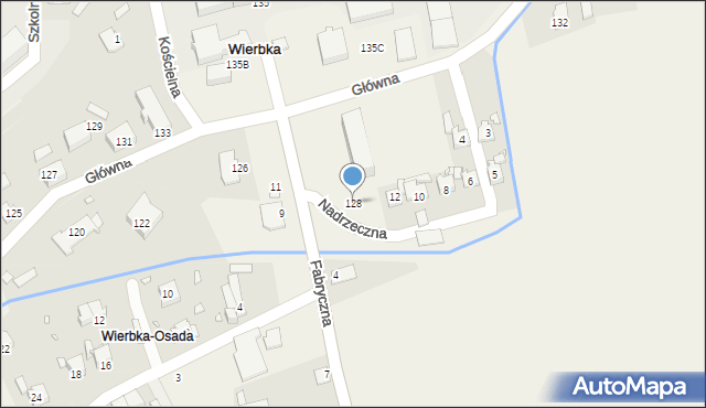 Wierbka, Główna, 128, mapa Wierbka