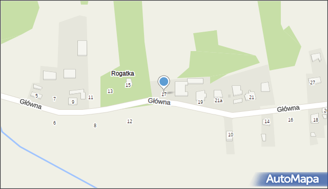 Wierbka, Główna, 17, mapa Wierbka