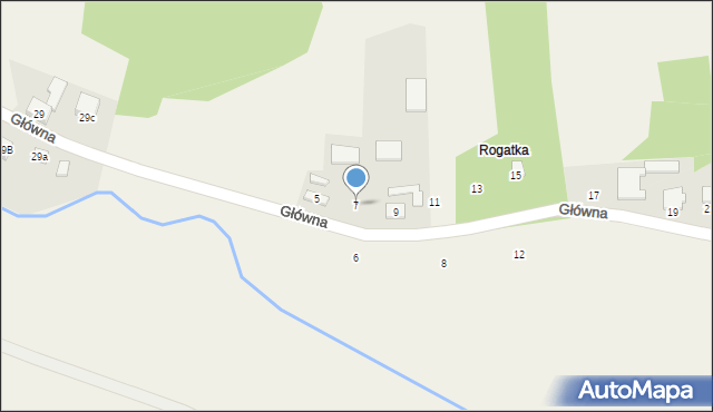 Wierbka, Główna, 7, mapa Wierbka