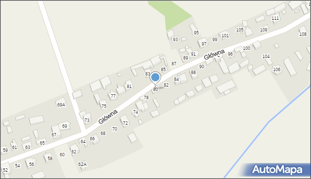 Wierbka, Główna, 80, mapa Wierbka