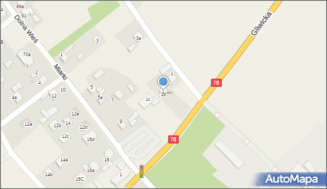 Wilcza, Gliwicka, 1b, mapa Wilcza