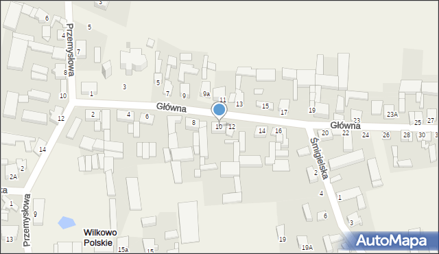 Wilkowo Polskie, Główna, 10, mapa Wilkowo Polskie