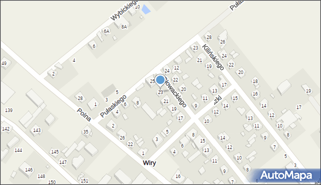 Wiry, Głowackiego, 23, mapa Wiry