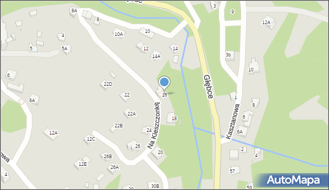 Wisła, Głębce, 16, mapa Wisła