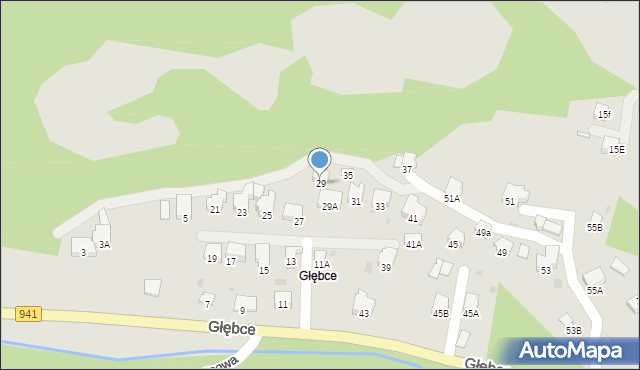 Wisła, Głębce, 29, mapa Wisła