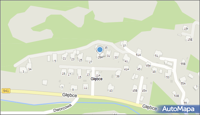 Wisła, Głębce, 29A, mapa Wisła