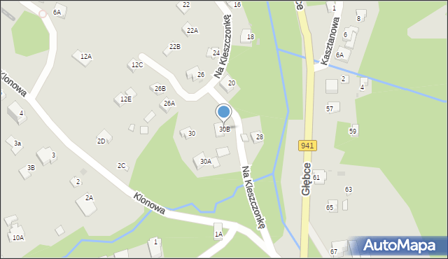 Wisła, Głębce, 30B, mapa Wisła