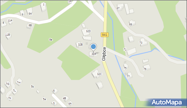 Wisła, Głębce, 32A, mapa Wisła