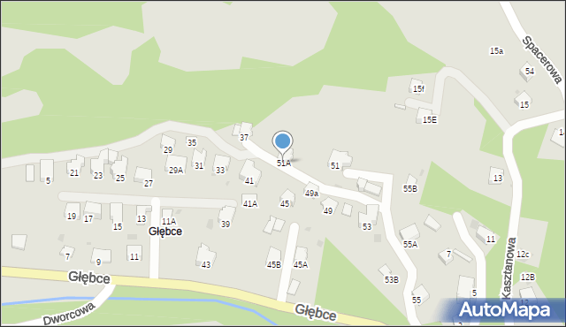 Wisła, Głębce, 51A, mapa Wisła