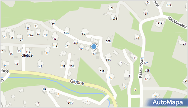 Wisła, Głębce, 53, mapa Wisła