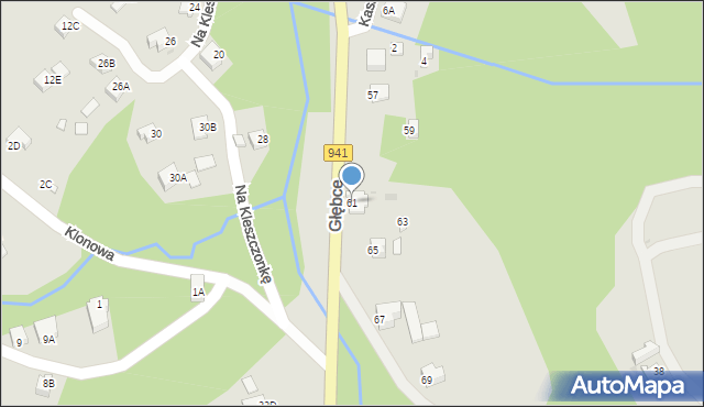 Wisła, Głębce, 61, mapa Wisła