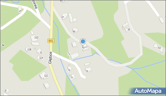 Wisła, Głębce, 73, mapa Wisła