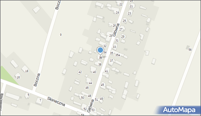 Witkowice, Główna, 36, mapa Witkowice