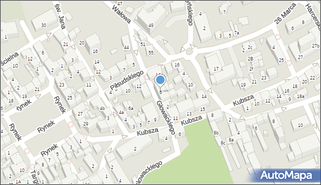 Wodzisław Śląski, Głowackiego Bartosza, 6, mapa Wodzisławia Śląskiego