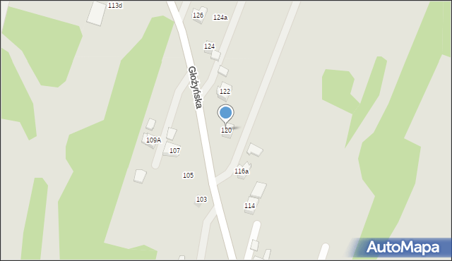 Wodzisław Śląski, Głożyńska, 120, mapa Wodzisławia Śląskiego