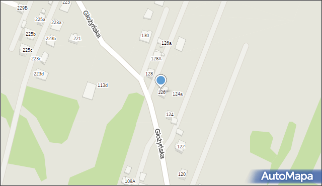 Wodzisław Śląski, Głożyńska, 126, mapa Wodzisławia Śląskiego