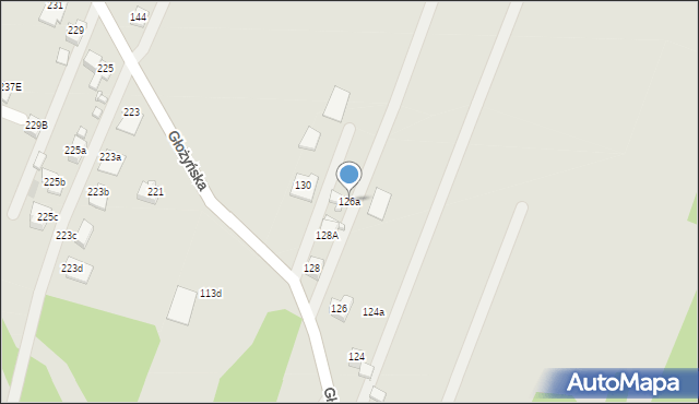 Wodzisław Śląski, Głożyńska, 126a, mapa Wodzisławia Śląskiego